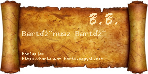 Bartánusz Bartó névjegykártya
